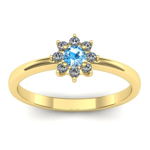 Inel cu topaz blue rotund