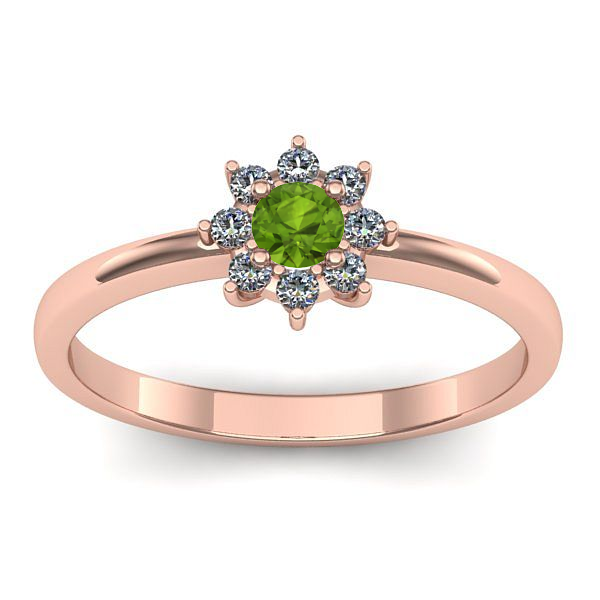 Inel de logodna cu peridot rotund