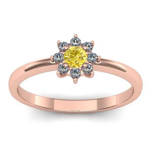 Inel logodna cu safir galben rotund