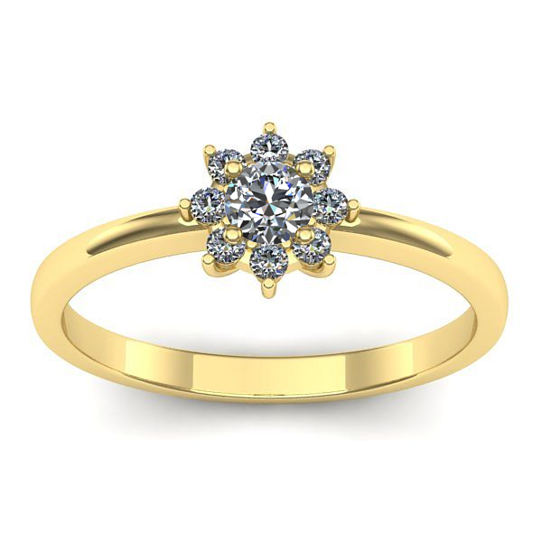 Inel cu diamant rotund