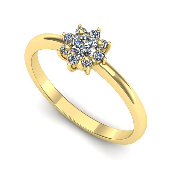 Inel logodna din aur galben cu diamant