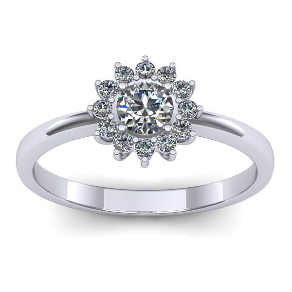 Inel logodna cu diamant rotund