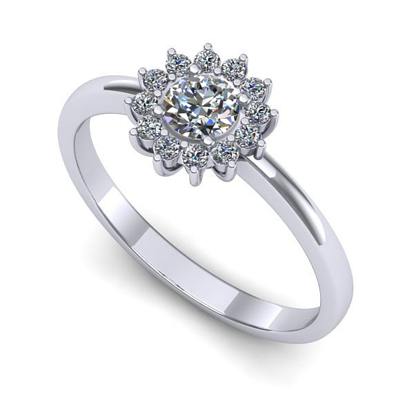 Inel din aur alb cu diamant