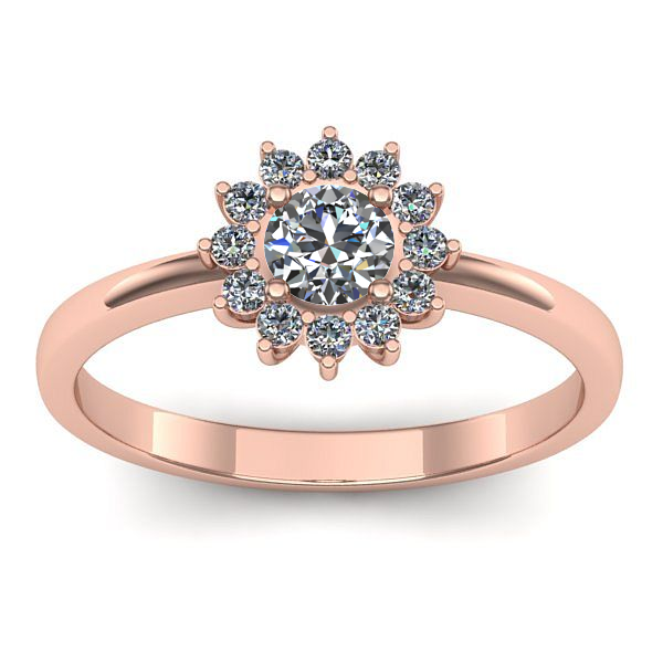 Inel logodna cu diamant rotund