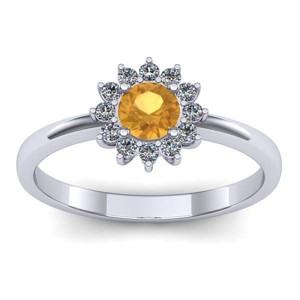 Inel de logodna cu citrin rotund