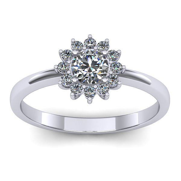 Inel cu diamant rotund