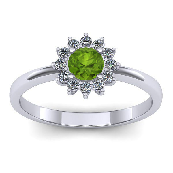 Inel cu peridot rotund