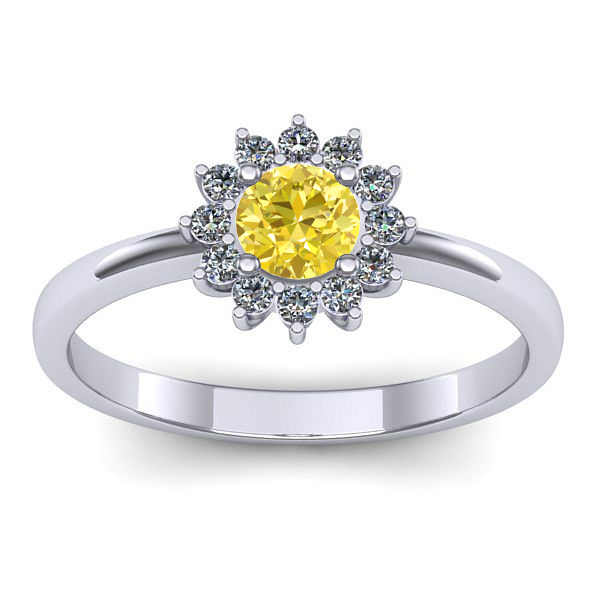 Inel cu safir galben rotund