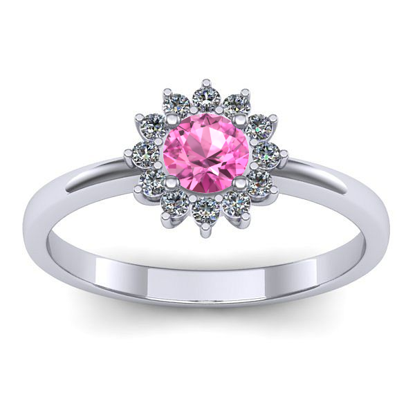 Inel cu safir roz rotund