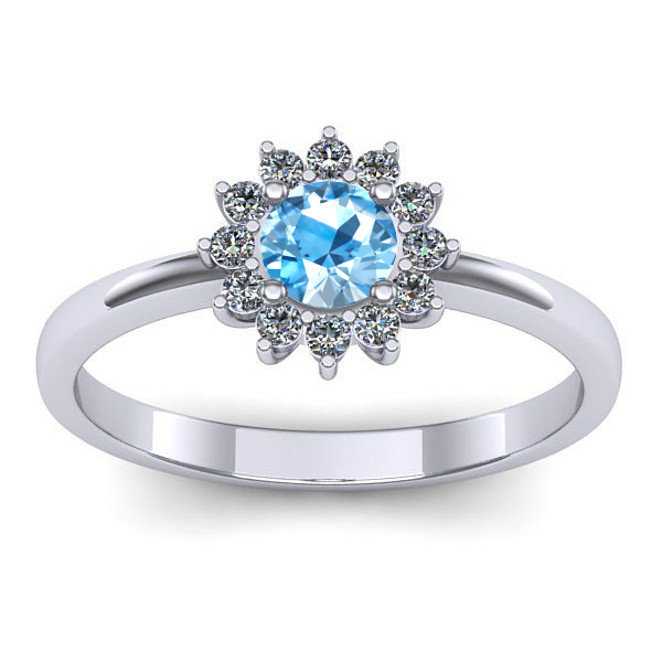 Inel cu topaz blue rotund