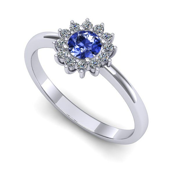 Inel din aur alb cu tanzanit