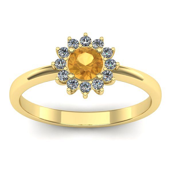 Inel de logodna cu citrin rotund