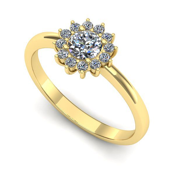 Inel logodna din aur galben cu diamant