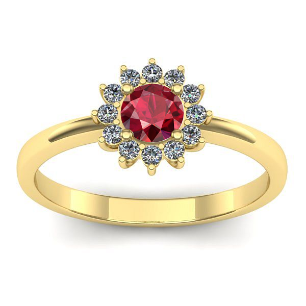 Inel de logodna cu rubin rotund