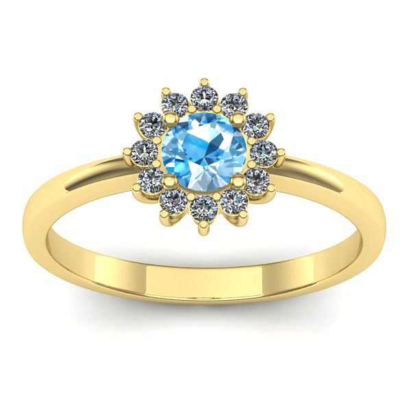Inel de logodna cu topaz blue rotund