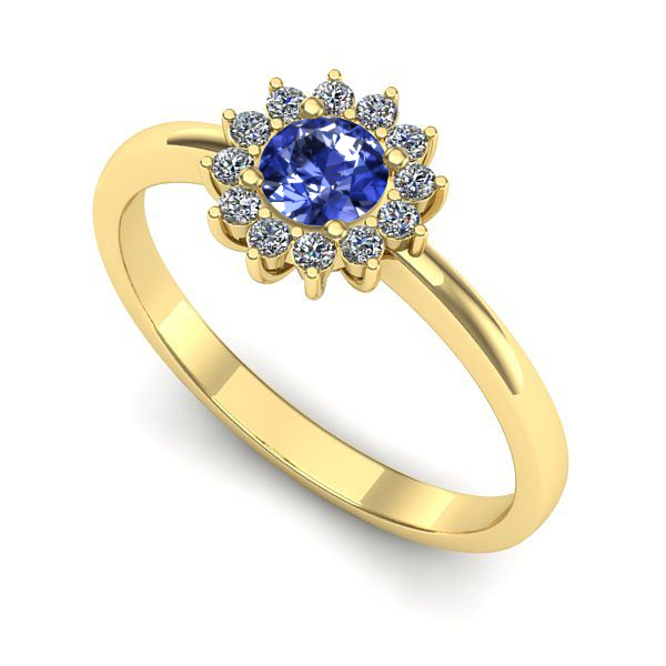 Inel din aur galben cu tanzanit