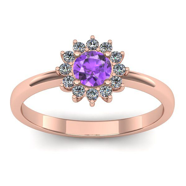 Inel cu ametist rotund