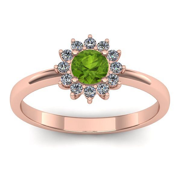 Inel logodna cu peridot rotund