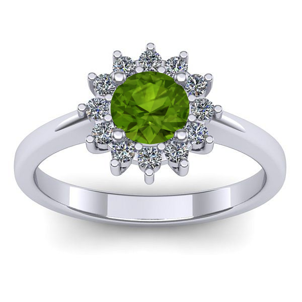 Inel de logodna cu peridot rotund