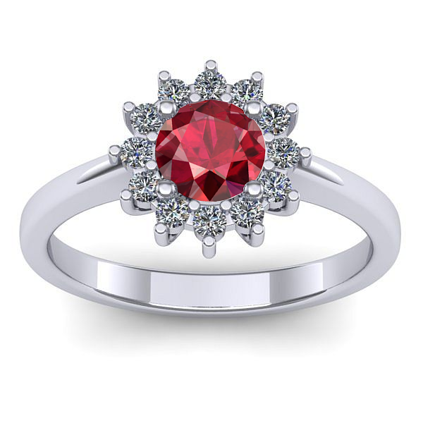 Inel cu rubin rotund