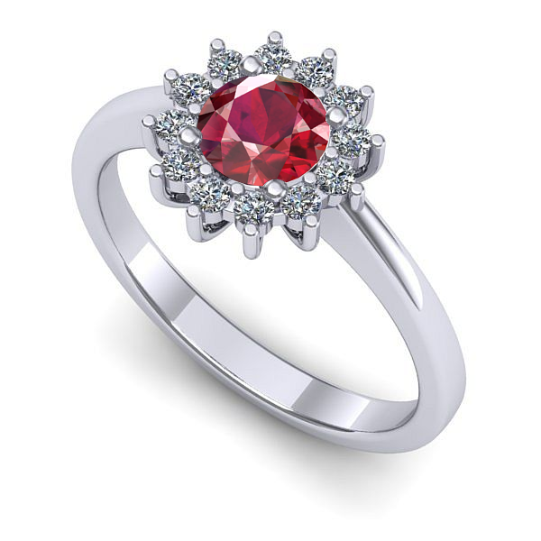 Inel din aur alb cu rubin