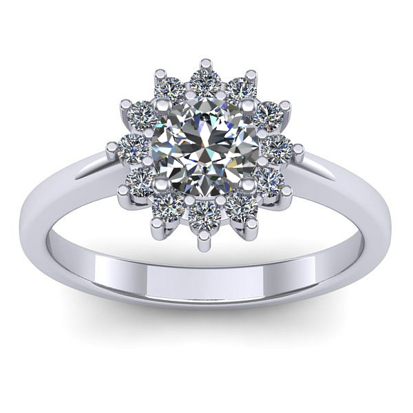 Inel de logodna cu safir alb rotund