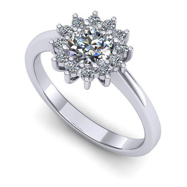 Inel din aur alb cu safir alb