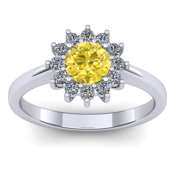 Inel de logodna cu safir galben rotund