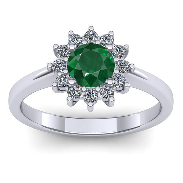 Inel cu smarald rotund