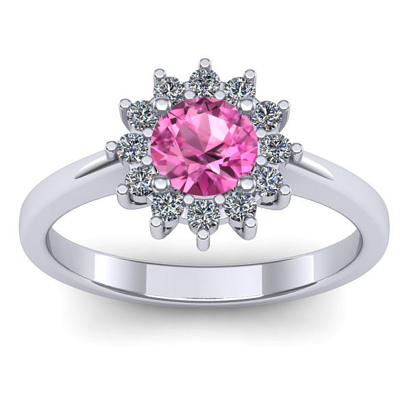 Inel de logodna cu safir roz rotund