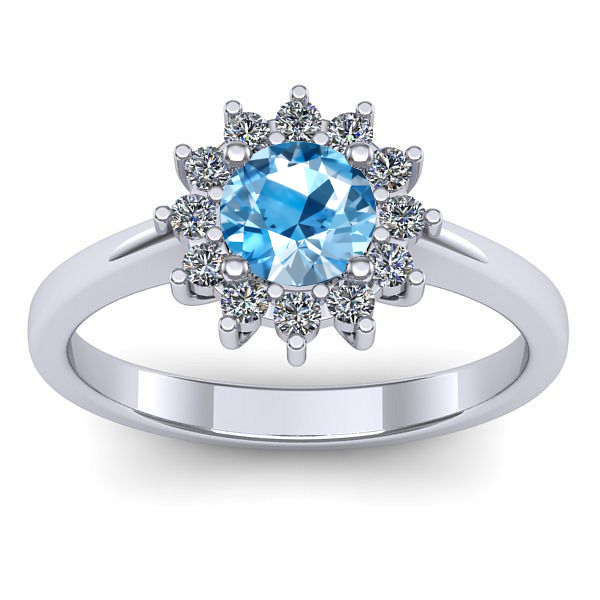 Inel logodna cu topaz blue rotund