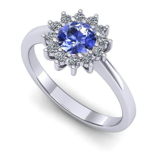 Inel din aur alb cu tanzanit