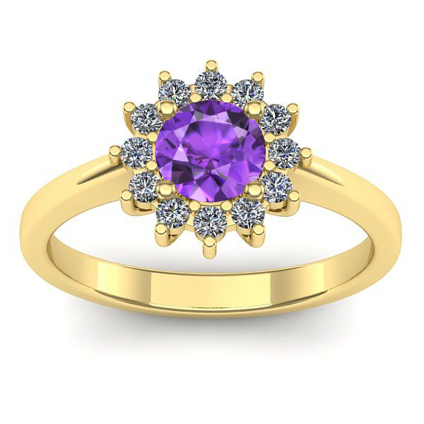 Inel cu ametist rotund