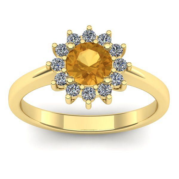 Inel de logodna cu citrin rotund
