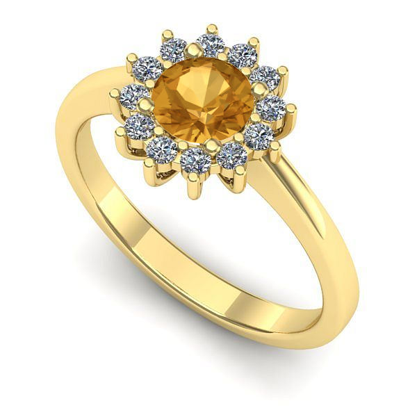 Inel din aur galben cu citrin