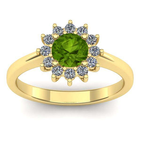 Inel de logodna cu peridot rotund