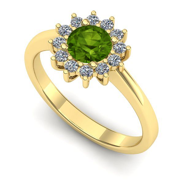 Inel de logodna din aur galben cu peridot