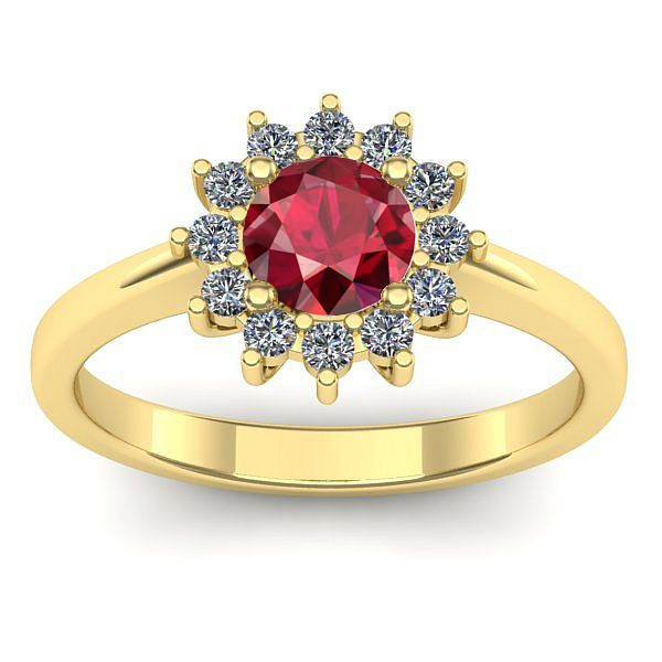 Inel cu rubin rotund