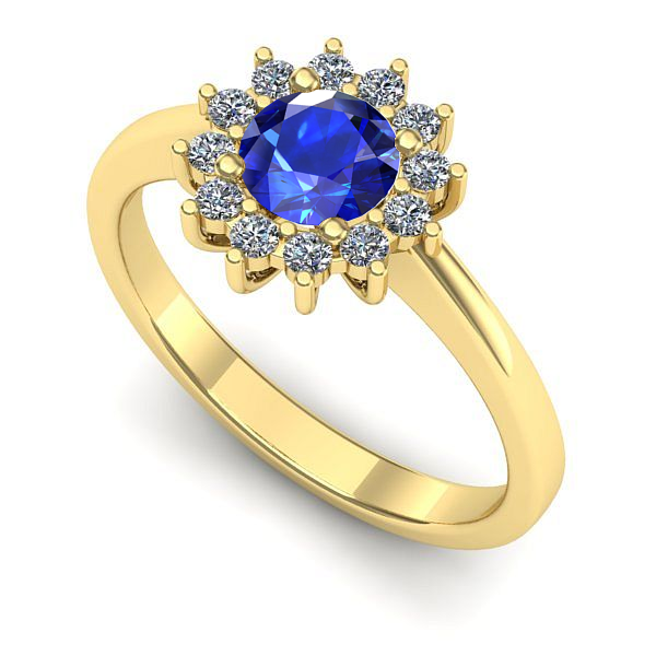 Inel din aur galben cu safir