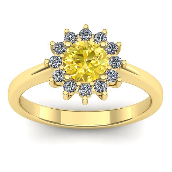 Inel de logodna cu safir galben rotund