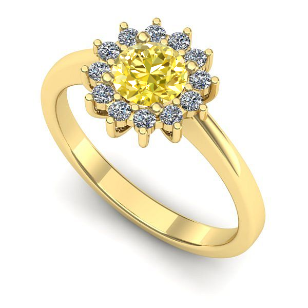 Inel de logodna din aur galben cu safir galben