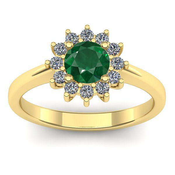 Inel cu smarald rotund