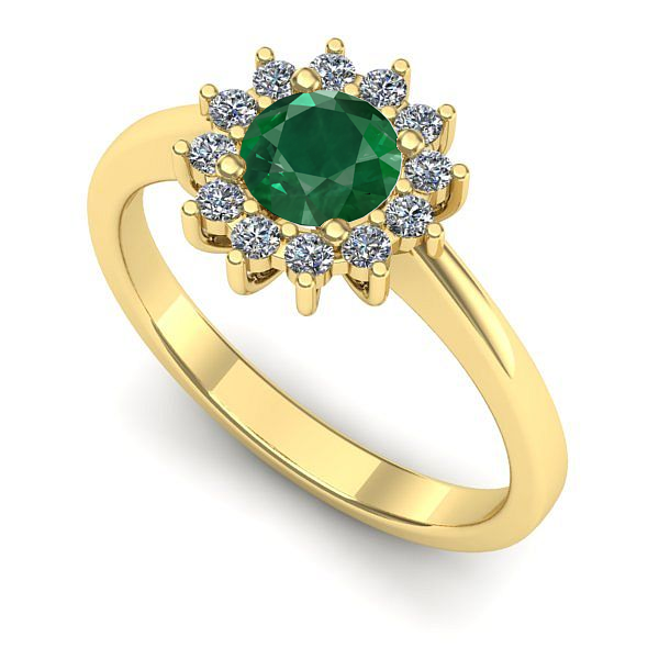 Inel din aur galben cu smarald