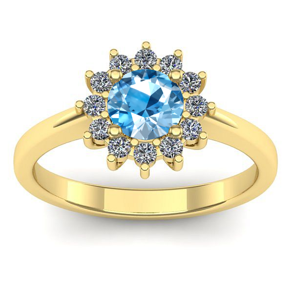 Inel cu topaz blue rotund