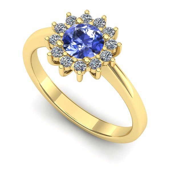 Inel din aur galben cu tanzanit