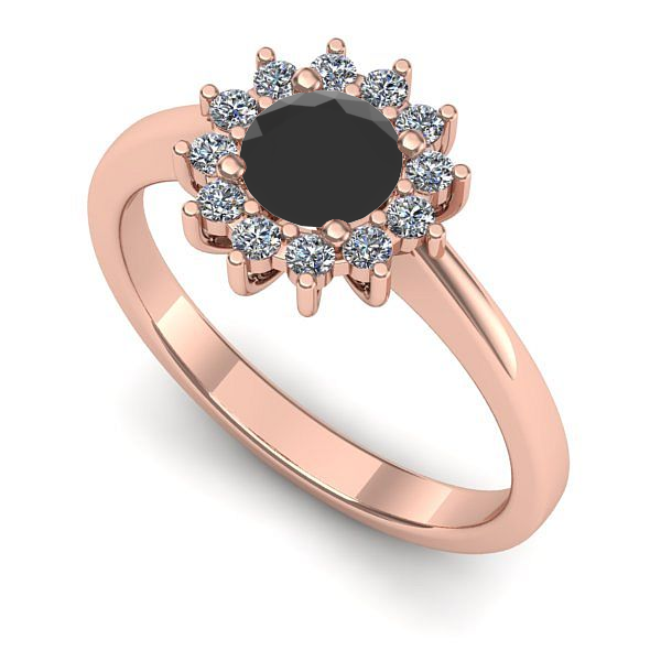 Inel logodna din aur roz cu diamant negru