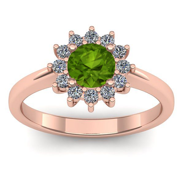 Inel logodna cu peridot rotund