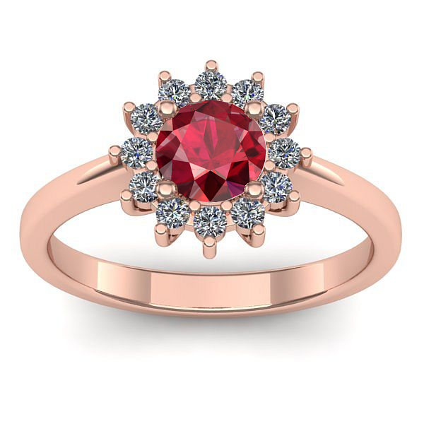 Inel cu rubin rotund