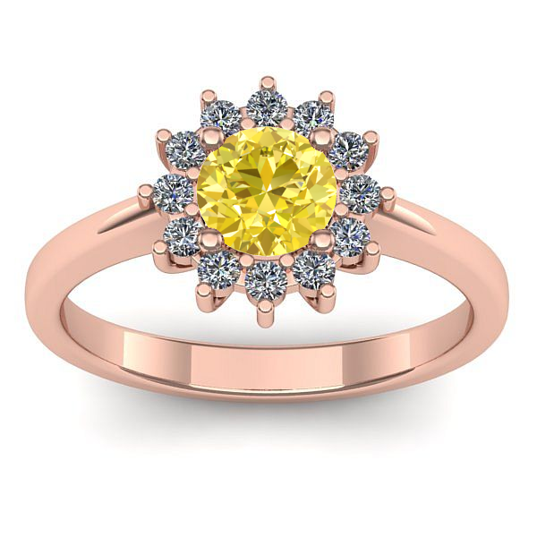 Inel cu safir galben rotund