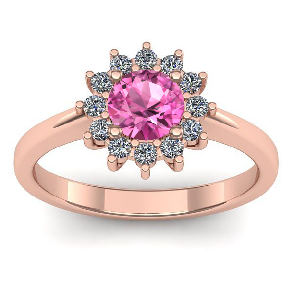 Inel de logodna cu safir roz rotund